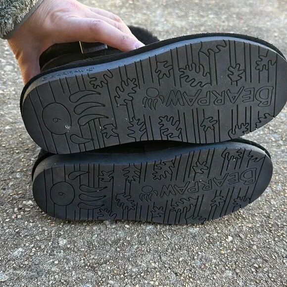 BearPaw Abby Ankle Foldover Boots Black Women’s Size 6 - Picture 10 of 10